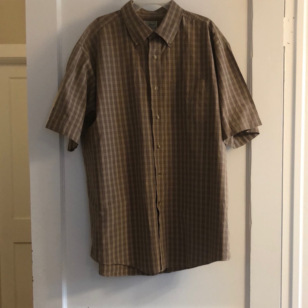 L.L. Bean plaid shirt sleeve shirt